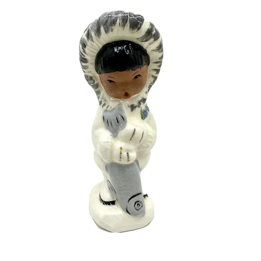 Carol Waldo Haines, Alaska Figurine Native American Fishing Boy 